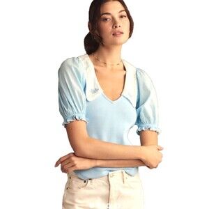 Anthropologie Collared Top size XXS NWT Puff Sleeve Romantic Cottagecore
